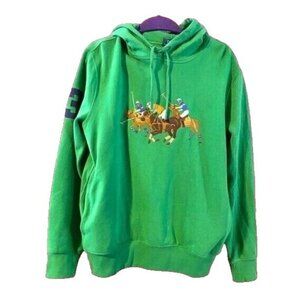 Polo Ralph Lauren Embroidered Triple Pony Hoodie Sweatshirt sz XXL Green NWT